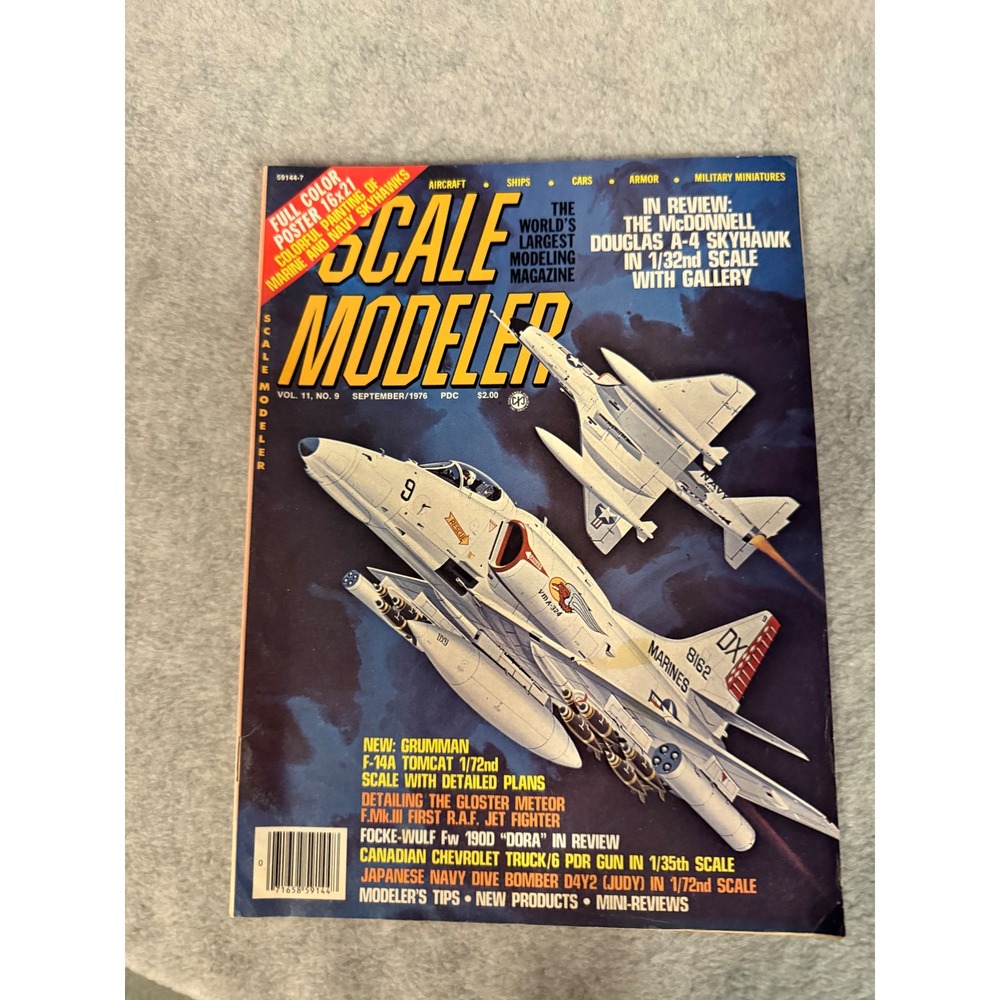Scale Modeler Magazine September 1976 Vol 11 No 9 A-4 Skyhawk F-14 Tomcat Plans